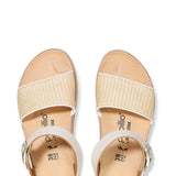 Papillio by Birkenstock Glenda Raffia Leather Sandals for Women in Natural/White