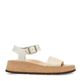 Papillio by Birkenstock Glenda Raffia Leather Sandals for Women in Natural/White