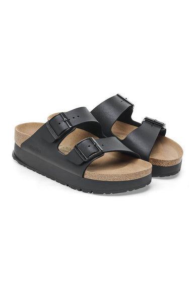 Papillio by Birkenstock Arizona Flex Platform Vegan Birko-Flor Sandals for Women in Black