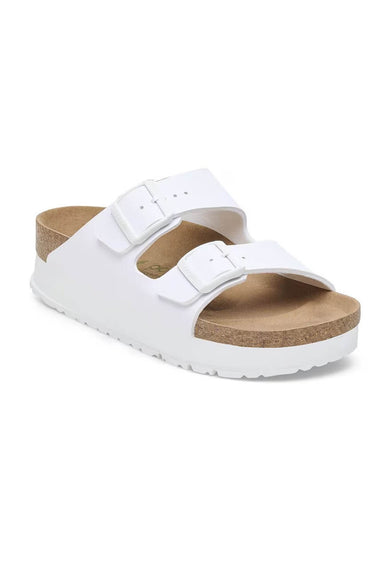 Papillio by Birkenstock Arizona Platform Vegan Birko-Flor Sandals for Women in White