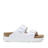 Papillio by Birkenstock Arizona Platform Vegan Birko-Flor Sandals for Women in White