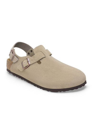 Birkenstock Tokio Suede Clogs for Women in Taupe