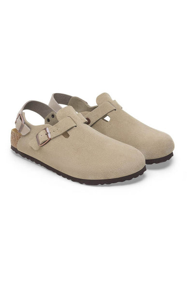 Birkenstock Tokio Suede Clogs for Women in Taupe