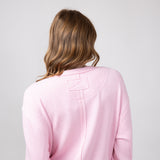 Blu Pepper Crewneck Ribbed Knit Shirt for Women in Rose