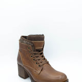 Bullboxer Ankle Lace Up Booties for Women in Cognac