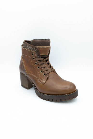 Bullboxer Ankle Lace Up Booties for Women in Cognac