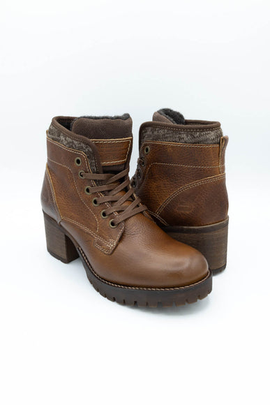 Bullboxer Ankle Lace Up Booties for Women in Cognac