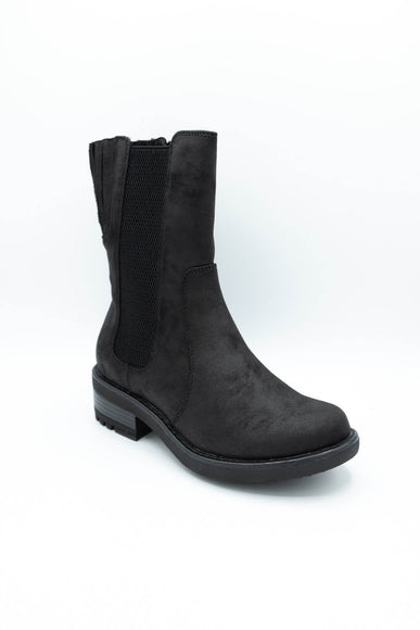 B52 by Bullboxer Mid Calf Lug Booties for Women in Black