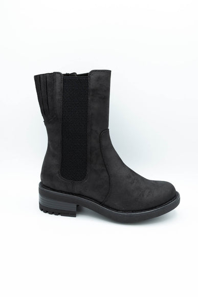 B52 by Bullboxer Mid Calf Lug Booties for Women in Black