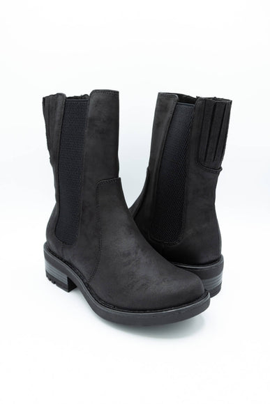 B52 by Bullboxer Mid Calf Lug Booties for Women in Black