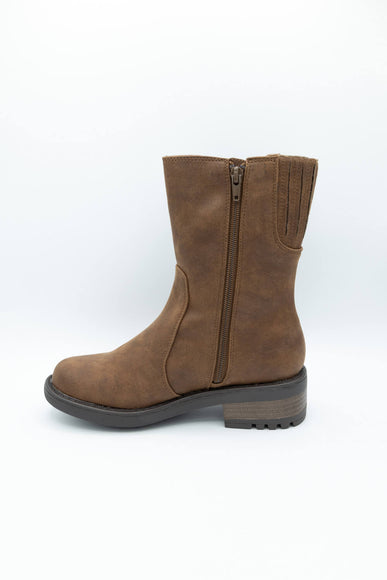 B52 by Bullboxer Mid Calf Lug Booties for Women in Cognac