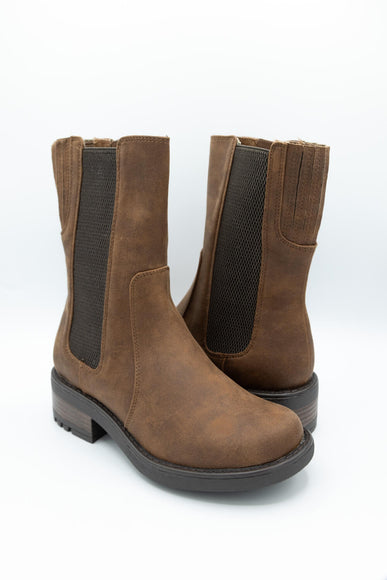 B52 by Bullboxer Mid Calf Lug Booties for Women in Cognac