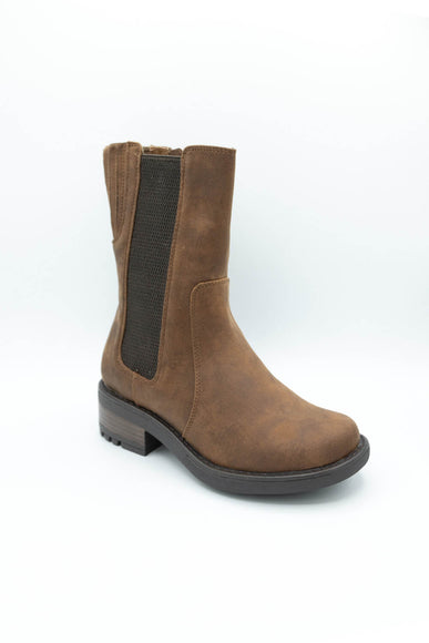 B52 by Bullboxer Mid Calf Lug Booties for Women in Cognac