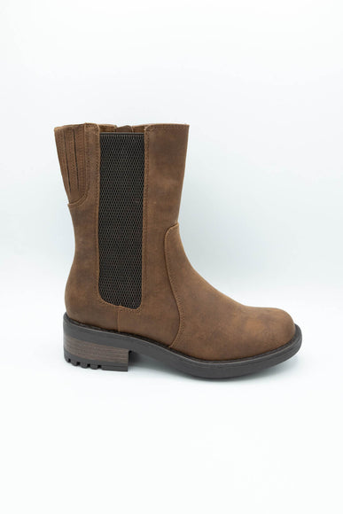 B52 by Bullboxer Mid Calf Lug Booties for Women in Cognac