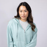 C&C California Mercy Longline Sunwashed Beach Terry Hoodie Jacket for Women in Blue