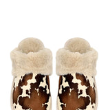 C.C. Cow Print Slippers for Women in Beige