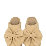 C.C. Bow Slippers for Women in Dark Beige