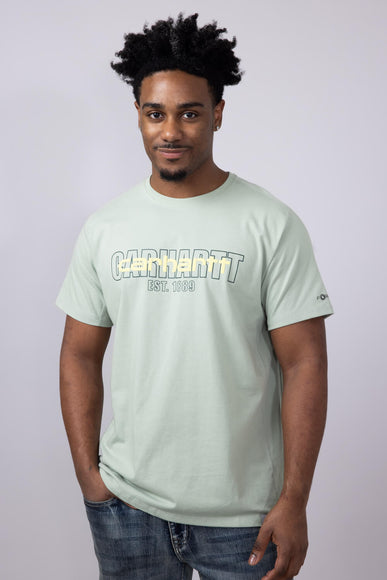 Carhartt Force Relaxed Fit Midweight Logo T-Shirt for Men in Sage