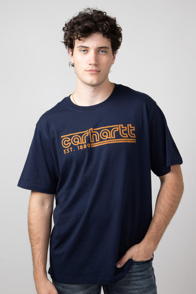 Carhartt Relaxed Fit Lightweight Logo Graphic T-Shirt for Men in Navy 
