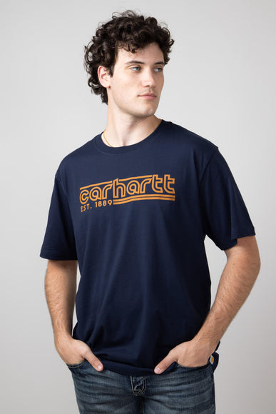 Carhartt Relaxed Fit Lightweight Logo Graphic T-Shirt for Men in Navy 
