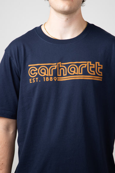 Carhartt Relaxed Fit Lightweight Logo Graphic T-Shirt for Men in Navy 
