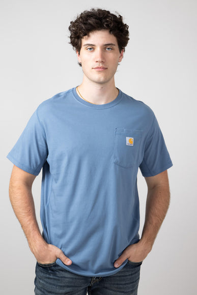 Carhartt Force Relaxed Fit Midweight Pocket T-Shirt for Men in Grey Blue