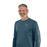 Carhartt Force Sun Defender Lightweight Long Sleeve T-Shirt for Men in Heather Blue