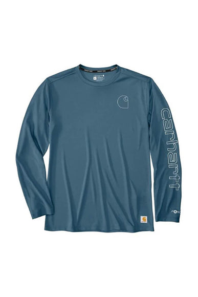 Carhartt Force Sun Defender Lightweight Long Sleeve T-Shirt for Men in Heather Blue