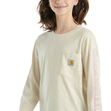 Carhartt Kids Graphic Pocket Long Sleeve T-Shirt for Girls in Malt