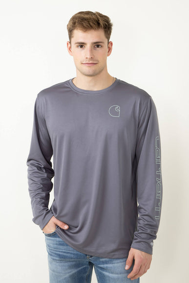 Carhartt Long Sleeve Force Sun Defender Graphic T-Shirt for Men in Steel