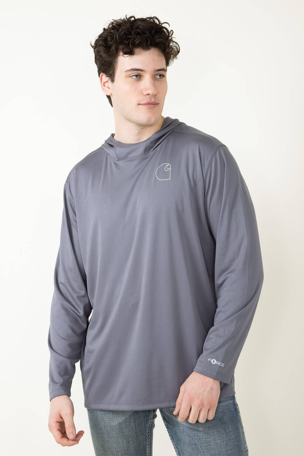 Carhartt Force Sun Defender Lightweight Hooded T-Shirt for Men in Grey –  Glik's