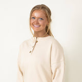 Carhartt Midweight French Terry Henley Sweatshirt for Women in Oatmeal 