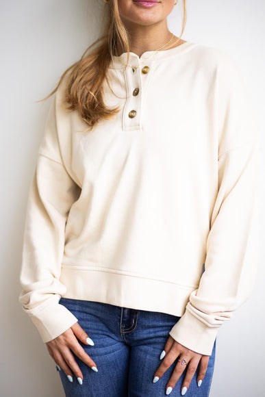 Carhartt Midweight French Terry Henley Sweatshirt for Women in Oatmeal