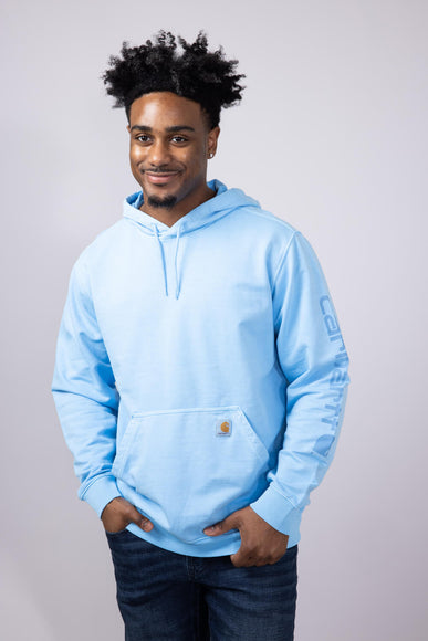 Carhartt Midweight Garment Dyed French Terry Graphic Hoodie for Men in Blue