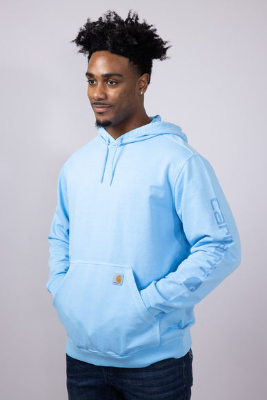 Carhartt Midweight Garment Dyed French Terry Graphic Hoodie for Men in Blue