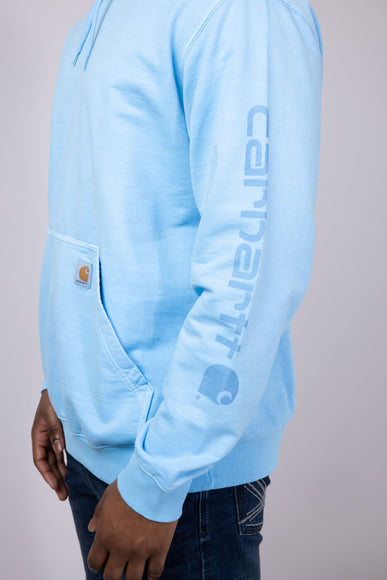 Carhartt Midweight Garment Dyed French Terry Graphic Hoodie for Men in Blue