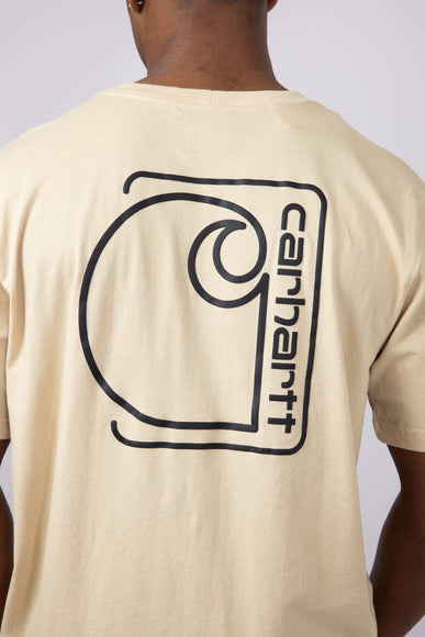 Carhartt Pocket Graphic T-Shirt for Men in Beach Brown