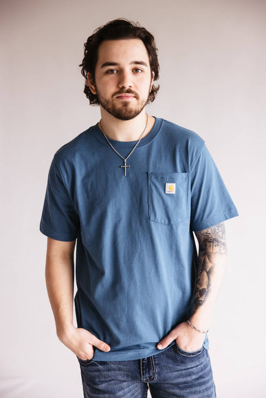 Carhartt Pocket Graphic T-Shirt for Men in Blue