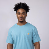 Carhartt Relaxed Fit Lightweight Logo Pocket Graphic T-Shirt for Men in Blue