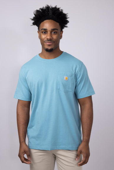 Carhartt Relaxed Fit Lightweight Logo Pocket Graphic T-Shirt for Men in Blue