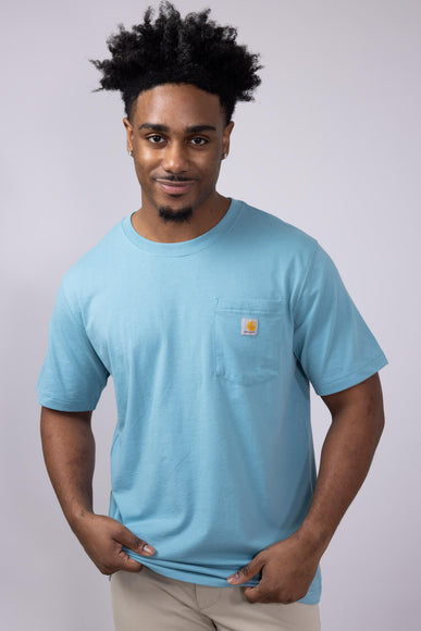 Carhartt Relaxed Fit Lightweight Logo Pocket Graphic T-Shirt for Men in Blue