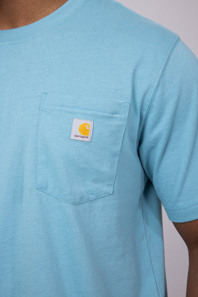 Carhartt Relaxed Fit Lightweight Logo Pocket Graphic T-Shirt for Men in Blue