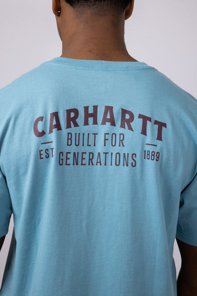 Carhartt Relaxed Fit Lightweight Logo Pocket Graphic T-Shirt for Men in Blue