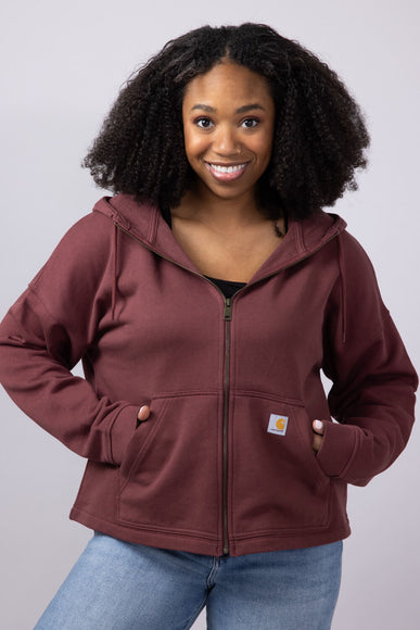 Carhartt Tencel Loose Fit Full Zip Jacket for Women in Dark Red 