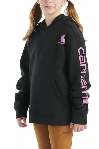 Carhartt Kids Graphic Hooded Sweatshirt for Girls in Black 