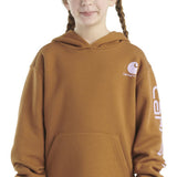 Carhartt Kids Graphic Hooded Sweatshirt for Girls in Brown