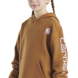 Carhartt Kids Graphic Hooded Sweatshirt for Girls in Brown