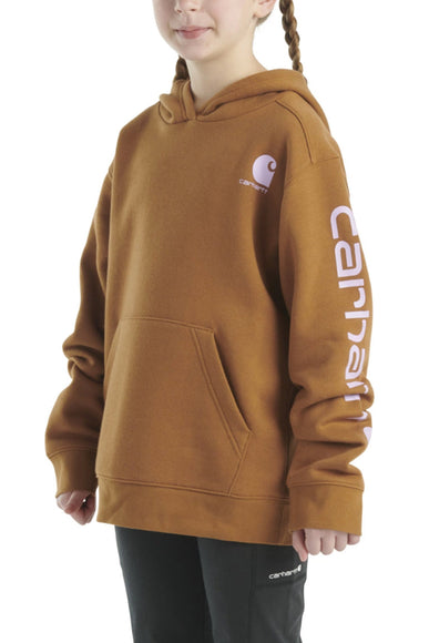 Carhartt Kids Graphic Hooded Sweatshirt for Girls in Brown