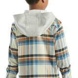 Carhartt Kids Plaid Hooded Flannel for Boys in Malt