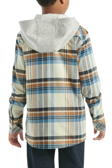 Carhartt Kids Plaid Hooded Flannel for Boys in Malt